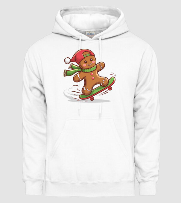 Patinator de turtă dulce model alb pe tricou