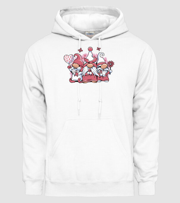 Pink christmas Gnomes model alb pe tricou