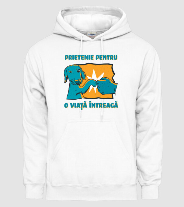 Prietenie pentru o viață întreagă model alb pe tricou