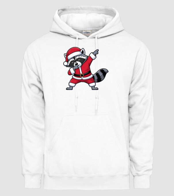 Raton Dab Xmas model alb pe tricou