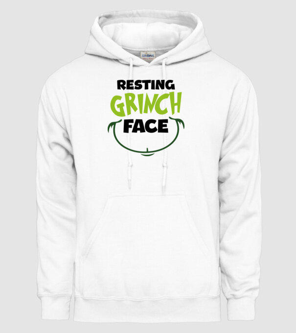 Resting Grinch face model alb pe tricou