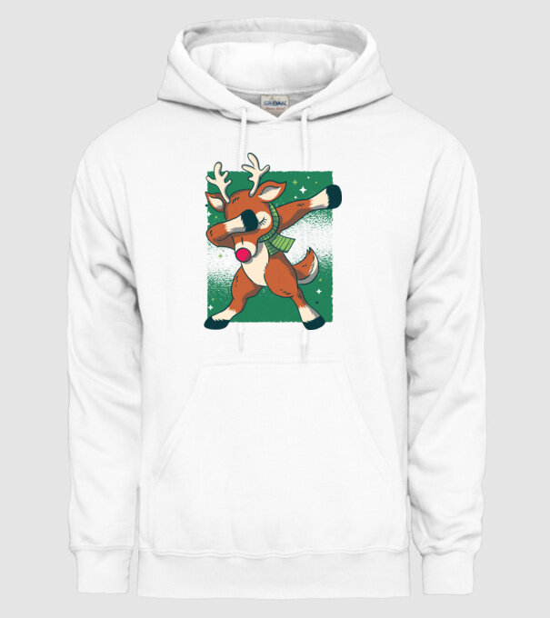 Rudolph DAB model alb pe tricou