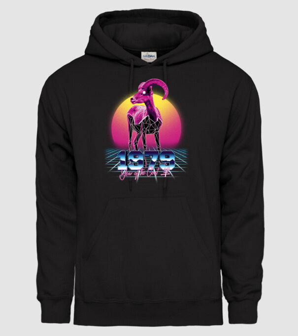 1979 Year of the Goat model negru pe tricou