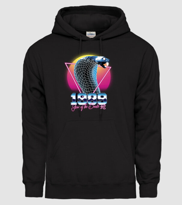1989 Year of the Snake model negru pe tricou