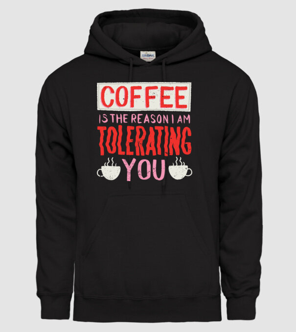 Cafeaua este motivul pentru care încă te mai suport model negru pe tricou