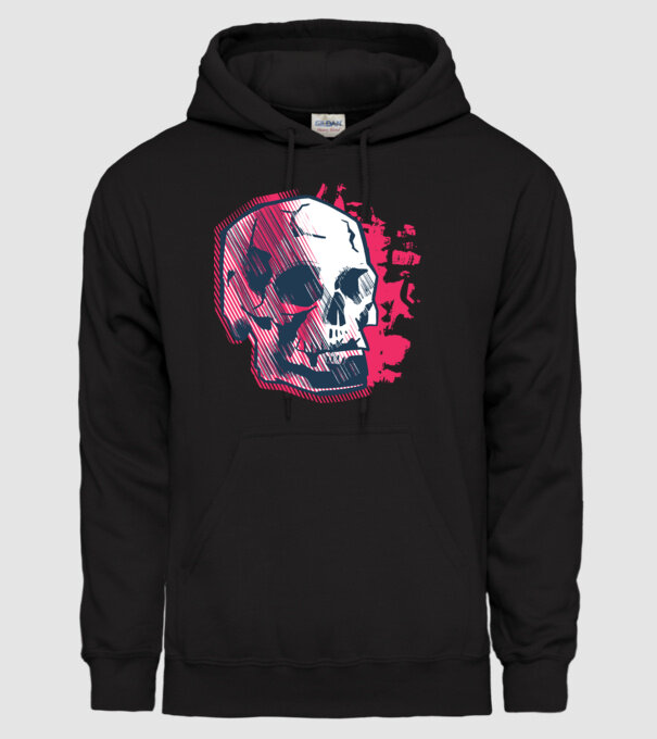 Craniu abstract model negru pe tricou