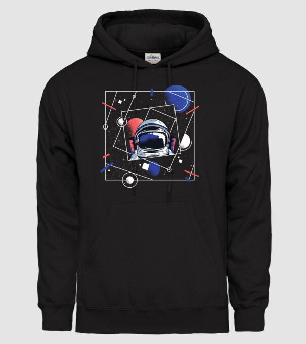 Astronaut univers abstract model negru pe tricou
