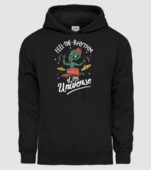 Alien baterist model negru pe tricou