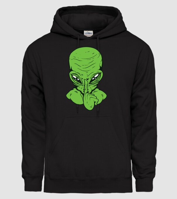 Alien Psst model negru pe tricou