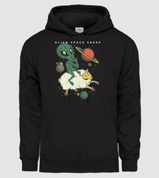 Alien În spațiu model negru pe tricou