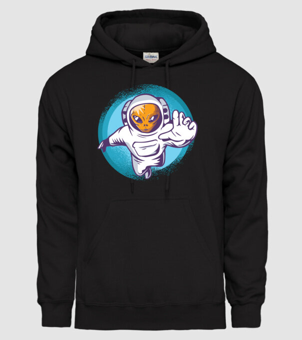 Alien Astronaut model negru pe tricou
