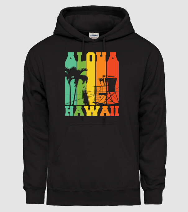 Aloha Hawaii model negru pe tricou