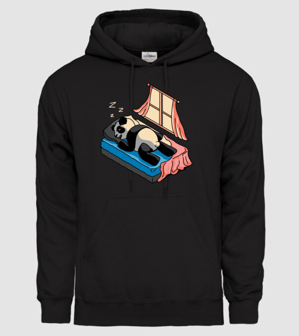 Panda dormind model negru pe tricou