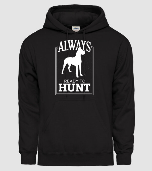 Always ready to hunt Câine de vânătoare model negru pe tricou