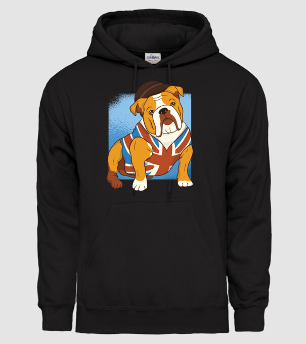 Bulldog englezesc model negru pe tricou