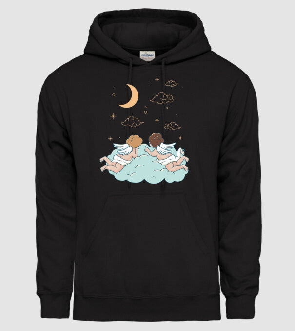 Îngeri model negru pe tricou