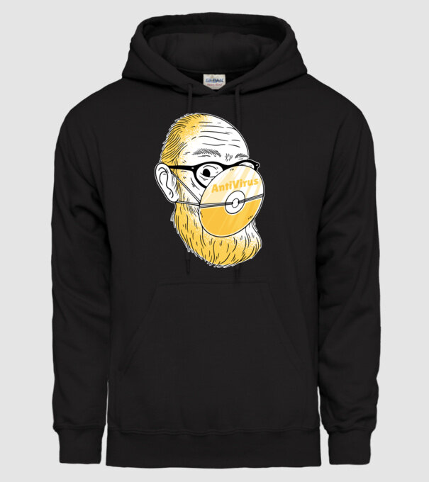 Antivirus model negru pe tricou