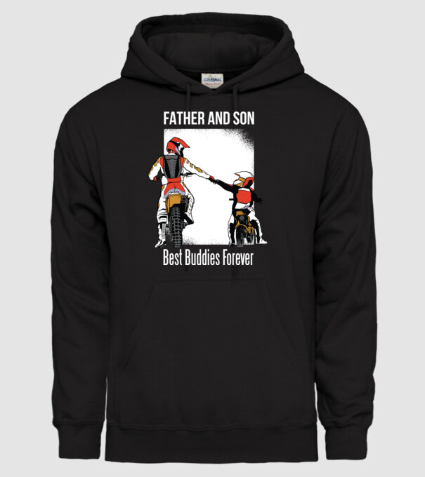 Tată și Fiu cei mai buni Prieteni - Motociclist model negru pe tricou