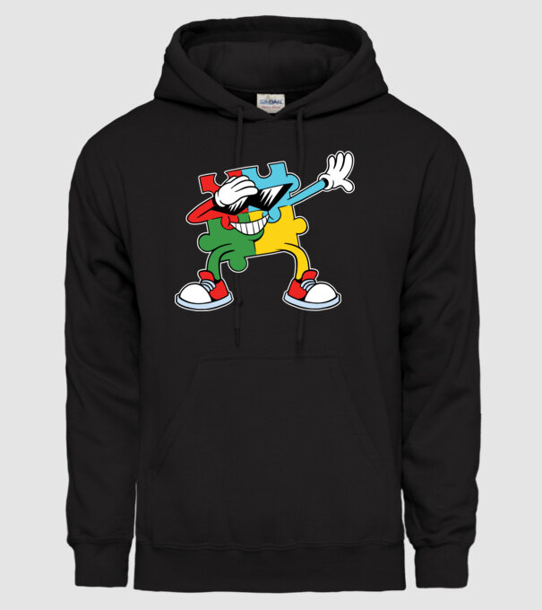 Autist DAB Puzzle model negru pe tricou
