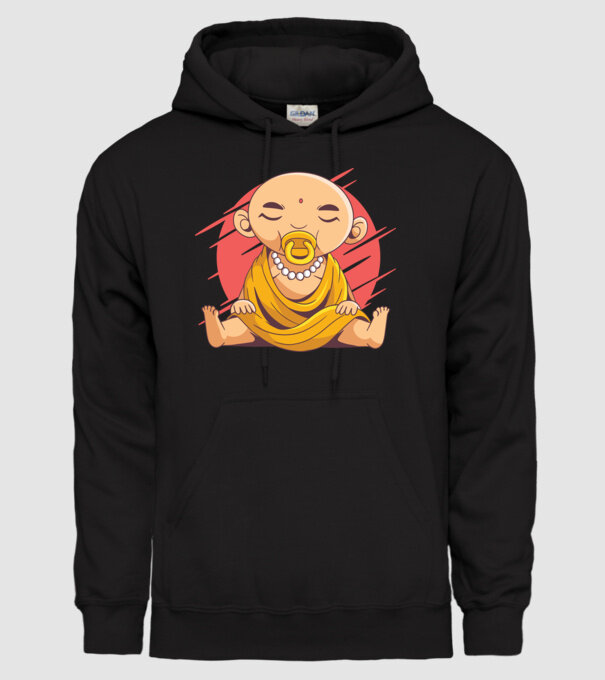 Baby Buddha cu suzetă tricou amuzant model negru pe tricou