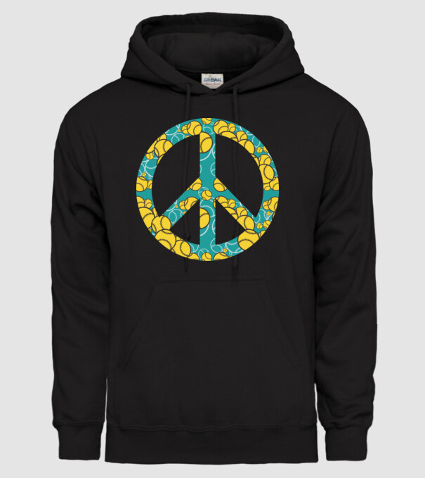 Simbol Baseball Peace model negru pe tricou