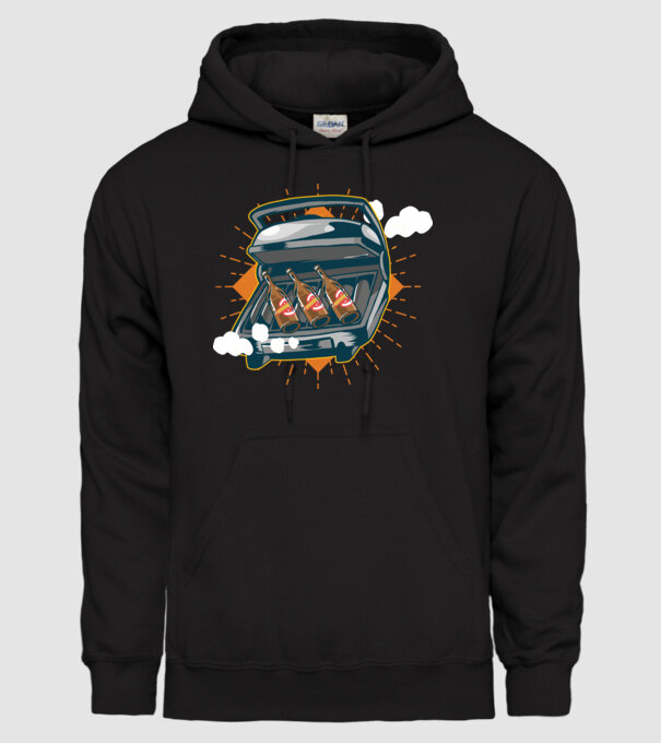 Bere BBQ model negru pe tricou
