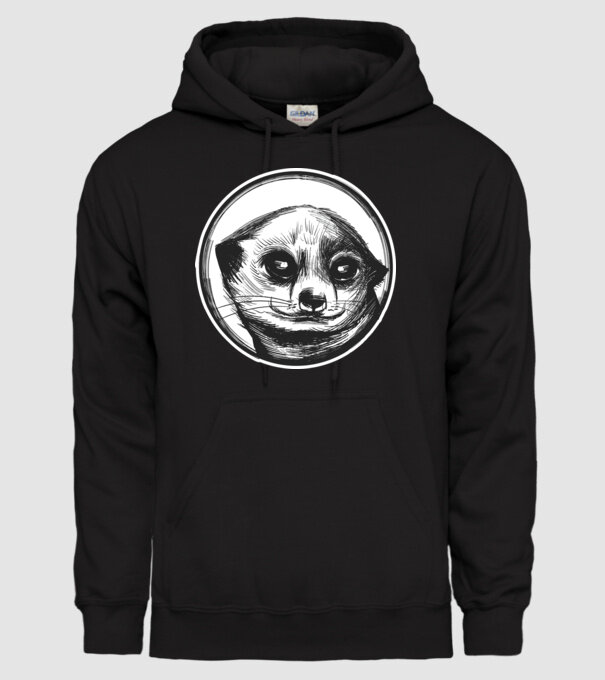Pui de suricata model negru pe tricou