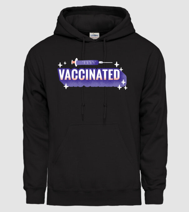 Vaccinat model negru pe tricou