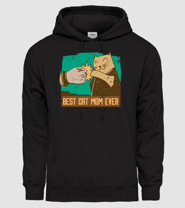 Best Cat Mom Ever - Cea mai bună mamă cu pisici model negru pe tricou