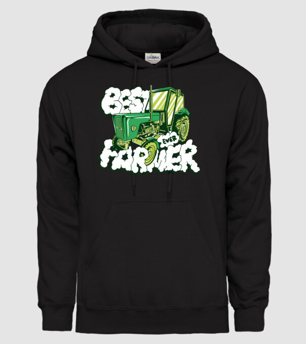 Best Farmer Ever cu Tractor model negru pe tricou