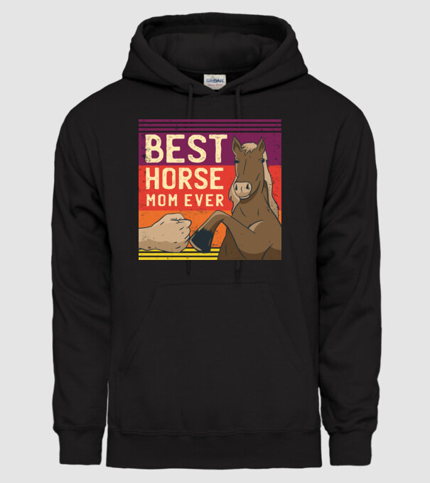 Best Horse Mom Ever - Cea mai bună mamă cu cal model negru pe tricou
