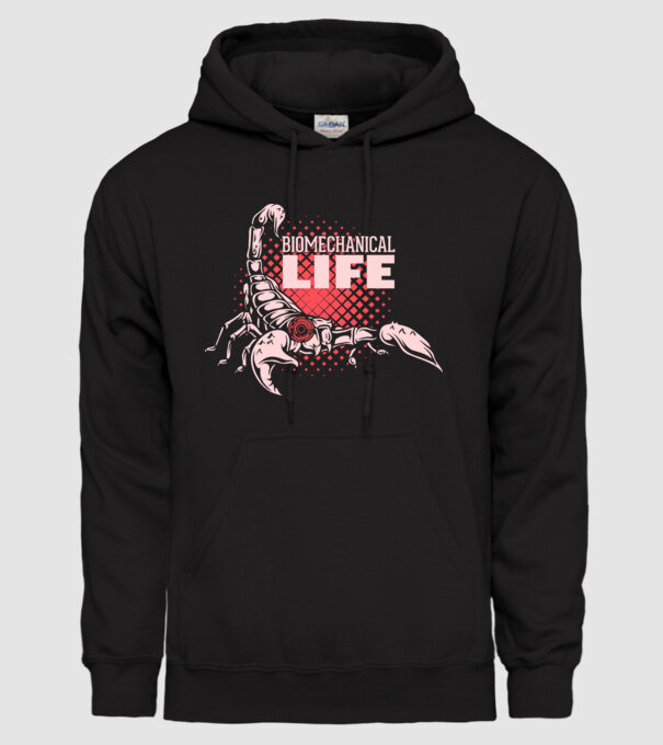 Biomechanical Life model negru pe tricou