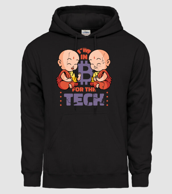 Călugări Buddha Bitcoin model negru pe tricou