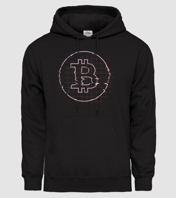 Bitcoin Glitch model negru pe tricou