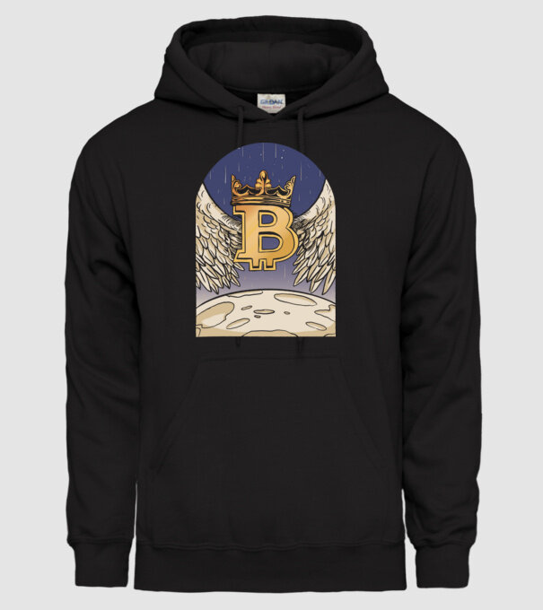 Bitcoin To The Moon Aselenizare model negru pe tricou