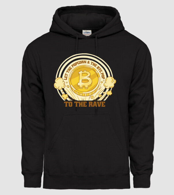 Bitcoin to the Rave model negru pe tricou