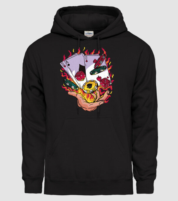 Black Jack Casino model negru pe tricou