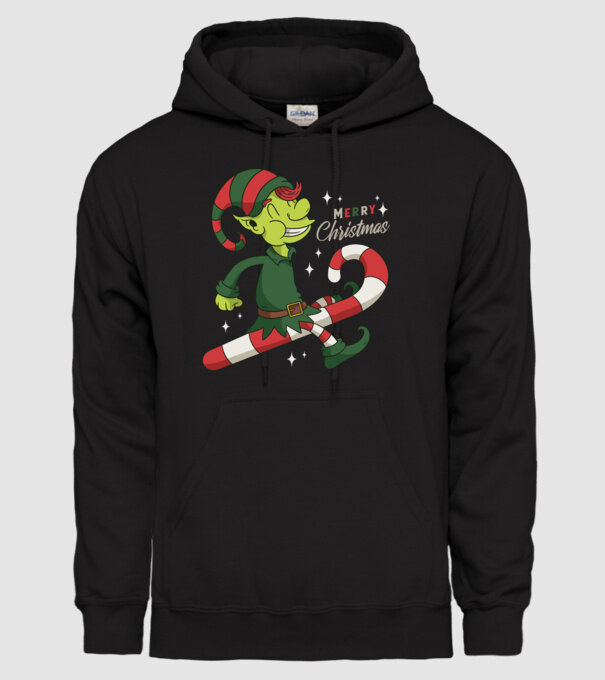 Crăciun Fericit Elf model negru pe tricou