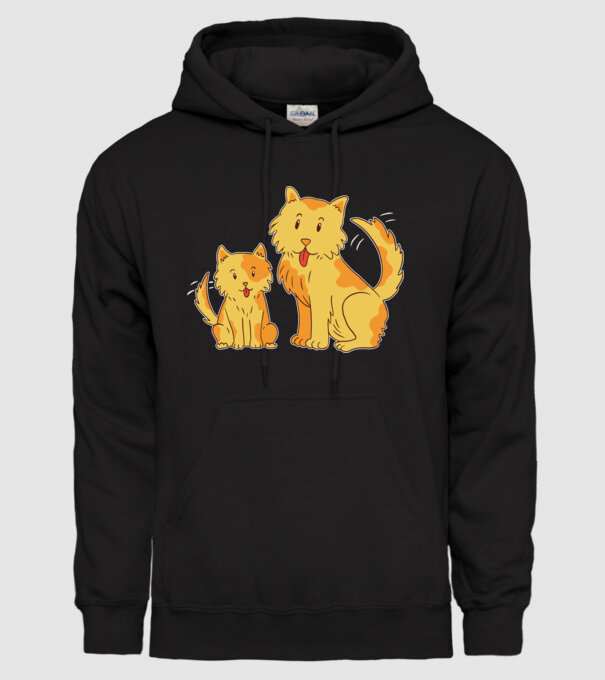 Câini fericiți model negru pe tricou