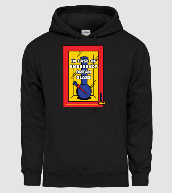Bong pentru situații de urgență model negru pe tricou