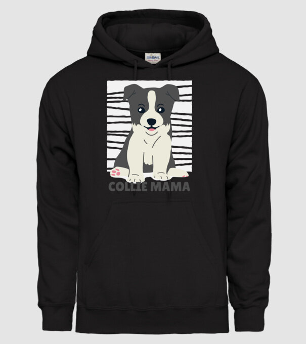 Border Collie Mamă model negru pe tricou