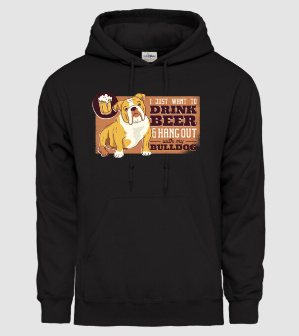 Bulldog și bere este tot ce am nevoie model negru pe tricou