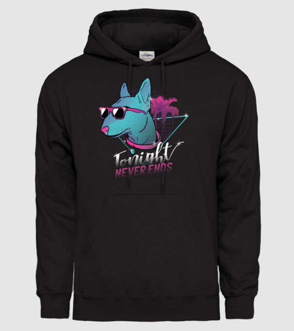 Bullterrier Neon Retro tricou amuzant model negru pe tricou