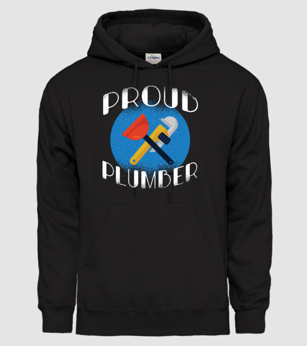 Instalator mândru model negru pe tricou