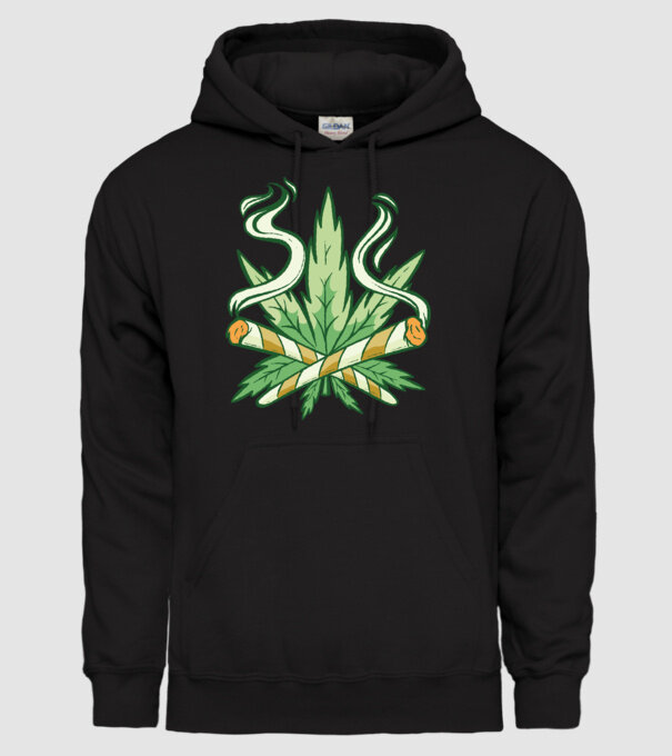 Cannabis Marijuana model negru pe tricou