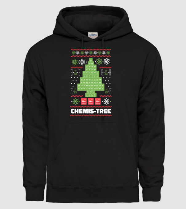 Chemis-tree pom de Crăciun model negru pe tricou