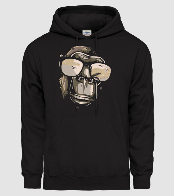 Cool Monkey model negru pe tricou