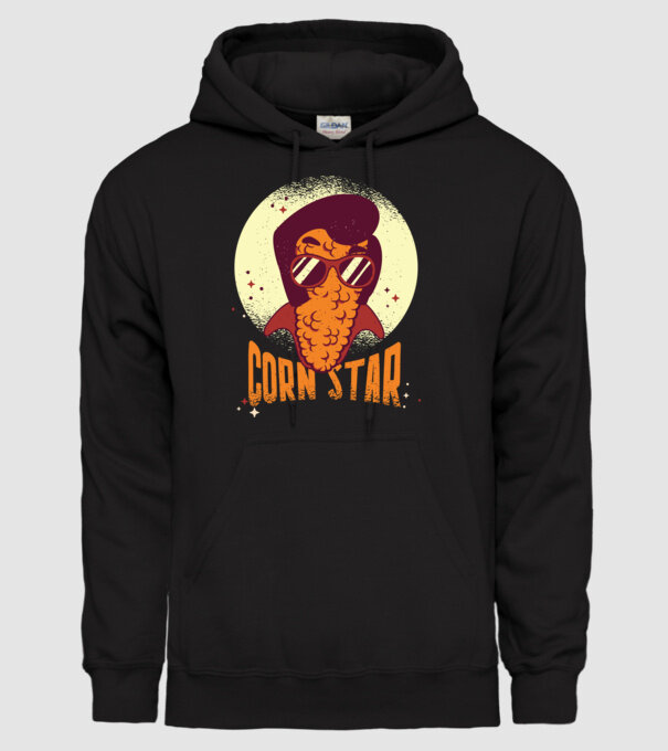 Corn Star - Porumb cu freză Elvis model negru pe tricou