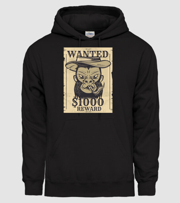 Maimuță cowboy model negru pe tricou