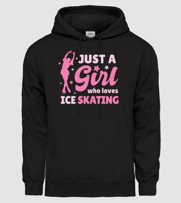 Doar o fată căreia îi place să patineze model negru pe tricou